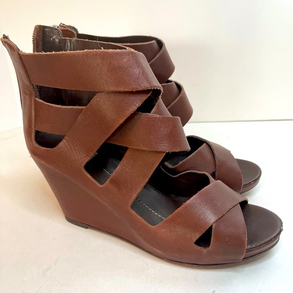 DV by Dolce Vita Shoes - 🐞DV Brown Leather Wedge Heels Size 8